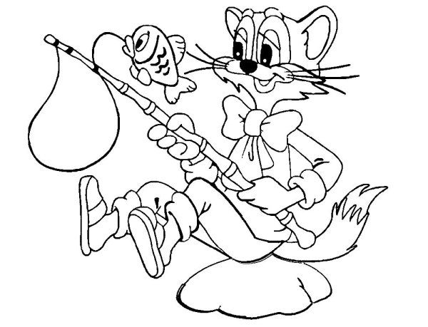 Кот Леопольд раскраска