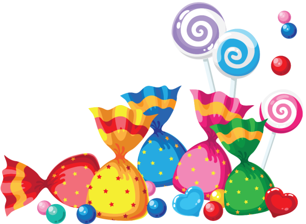 Конфеты на прозрачном фоне