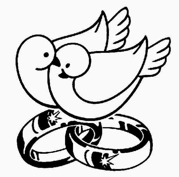 Раскраска с днем свадьбы