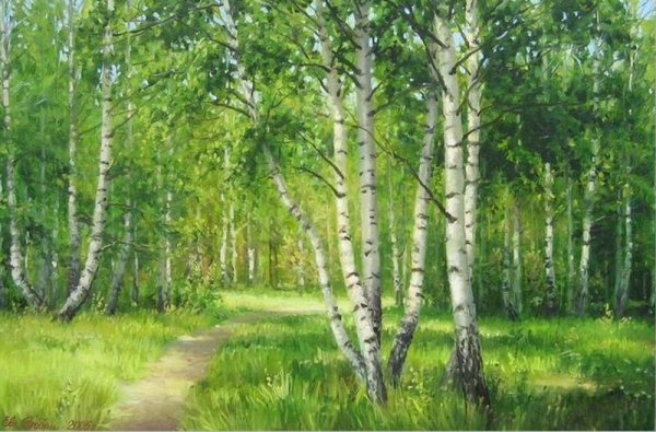 Шторы Березовая роща в леомакс