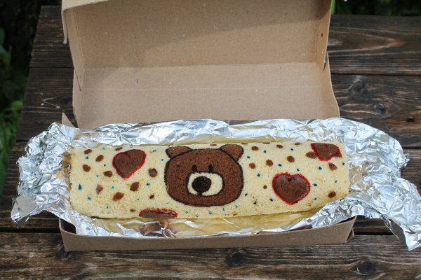 Бисквитный рулет с рисунком