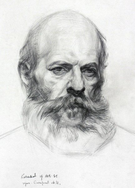 Академический рисунок головы натурщика