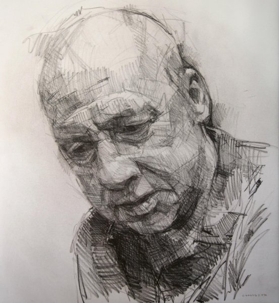 Академический портрет углем Академический Григорий Ананьев