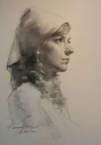 Портрет сангиной Академия Репина