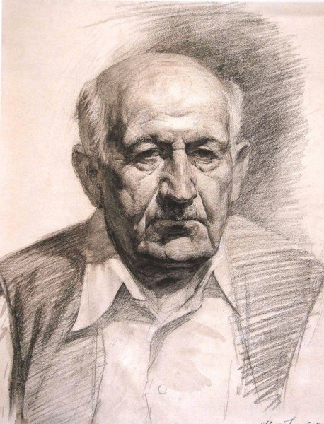 Портрет Академия Репина карандаш