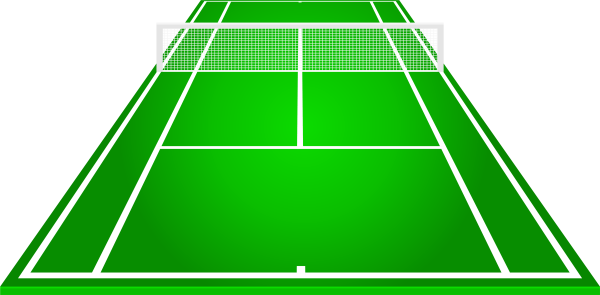 Теннисный корт на белом фоне