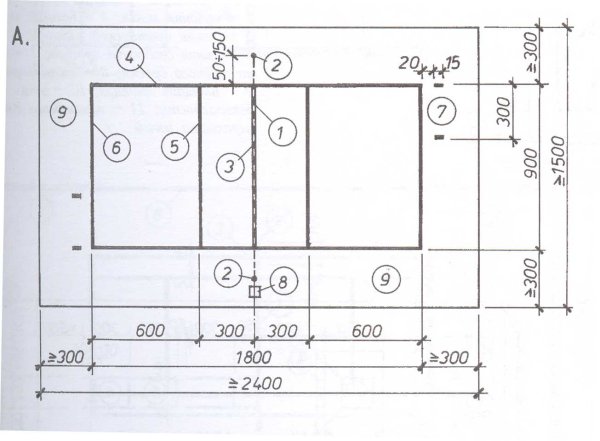 Размер волейбольной площадки стандарт чертеж
