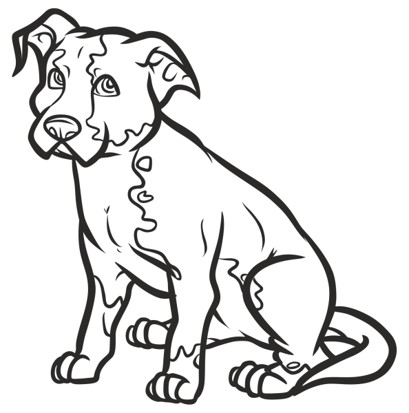 Собака сидит рисунок