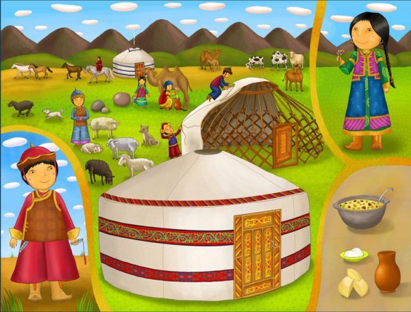 Юрта раскраска для детей