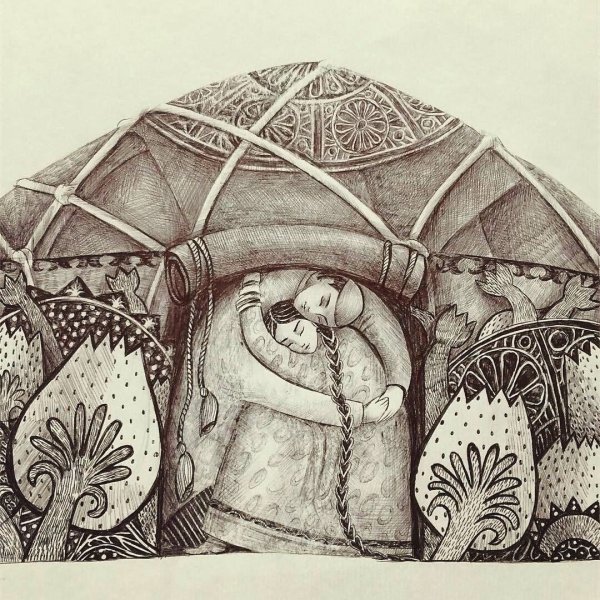 Юрта Шанырак вектор