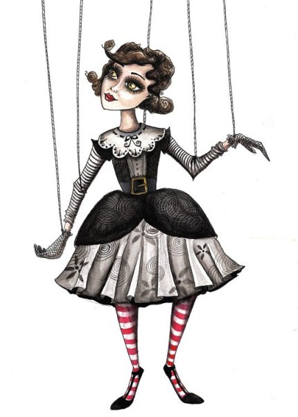 Раскраска кукла марионетка