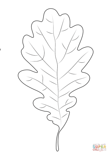 Дубовый лист трафарет