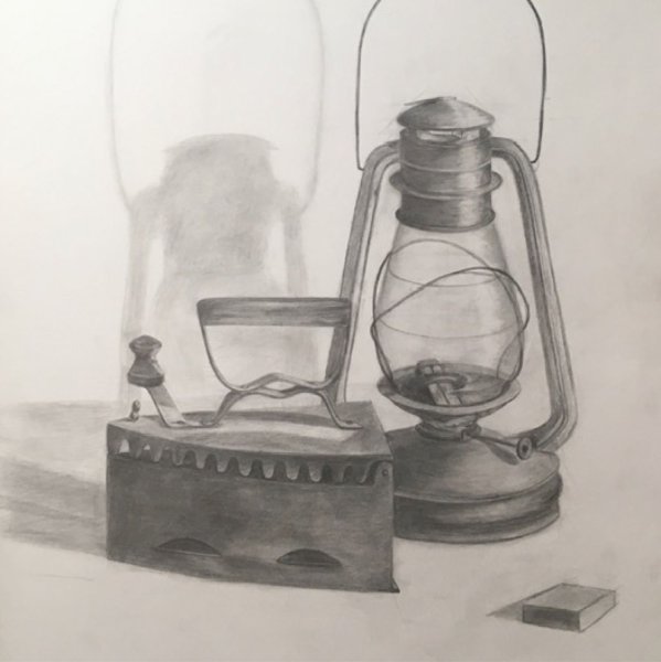 Старинная лампа керосинка картина