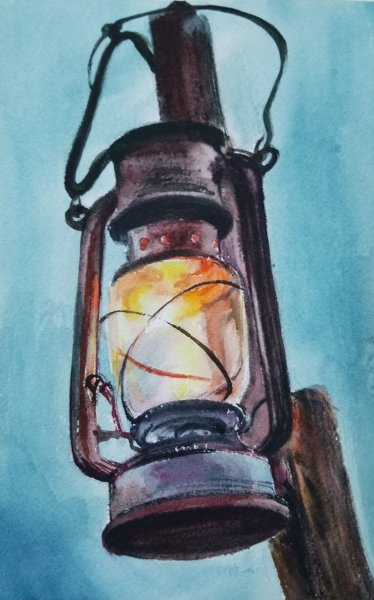 Раскраска керосиновая лампа для детей