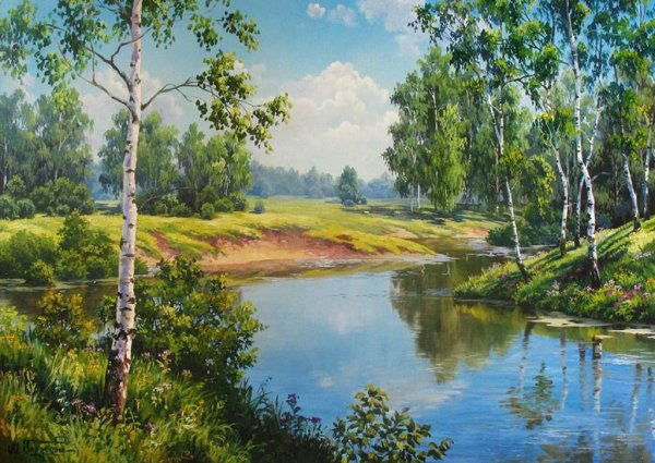 Художник Игорь Прищепа горный ручей