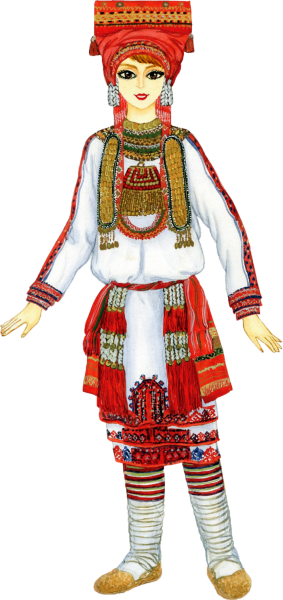 Национальный костюм мордвы рисунок