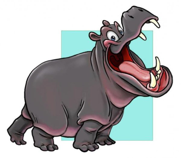 Бегемот рисунок