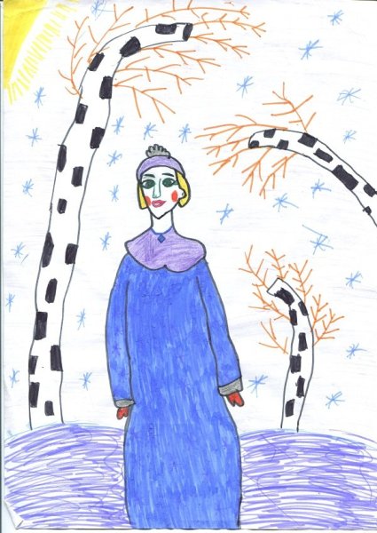 Снегурочка детские рисунки
