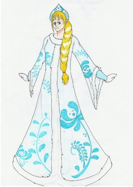 Рисунок Снегурочки карандашом