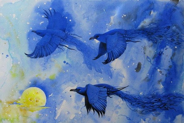 Синяя птица живопись