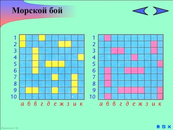 Математическая игра морской бой