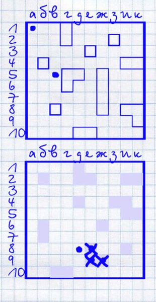 Морской бой игра на бумаге