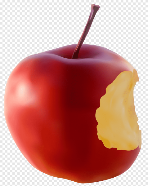Надкусанное красное яблоко