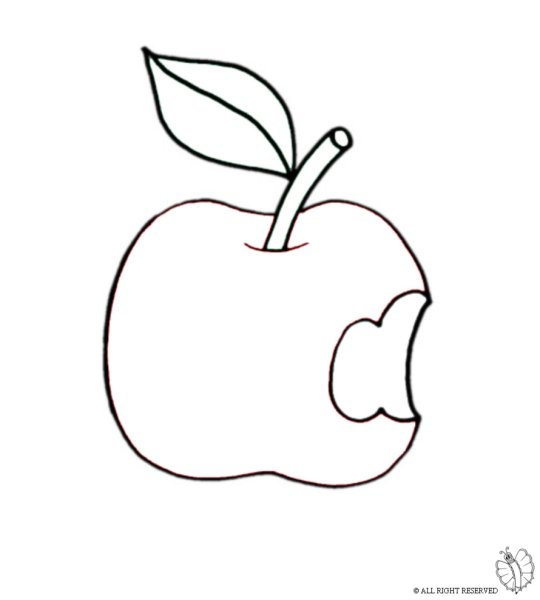 Рисунок откусанного яблока