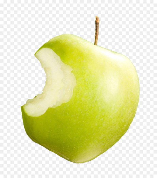 Откушенное зеленое яблоко