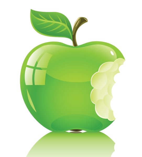 Откусанное яблоко вектор