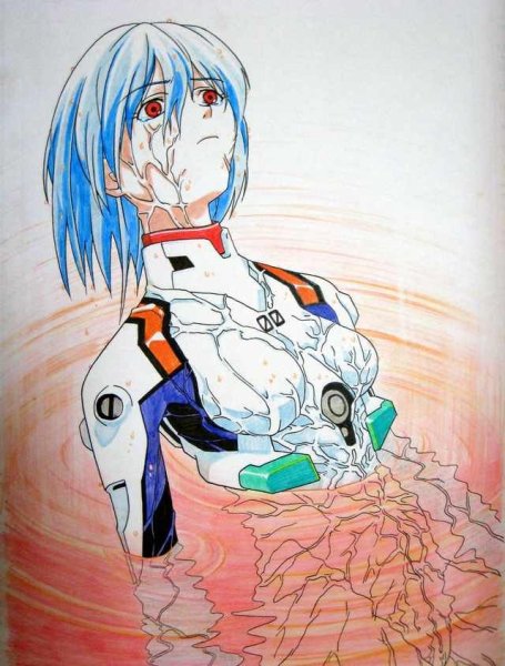 Аянами Рей рисунок карандашом