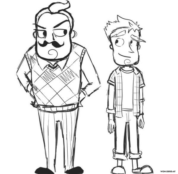 Игра привет сосед раскраска