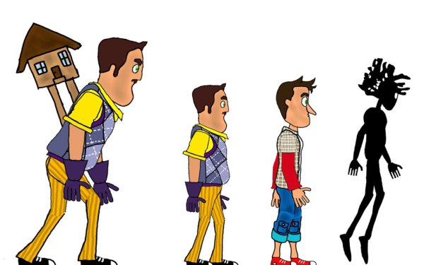 Привет сосед срисовать