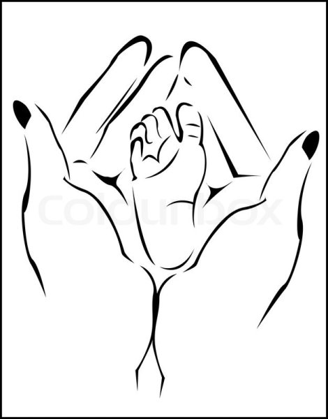 Трафарет рука в руке