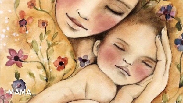 Мать и дитя рисунок