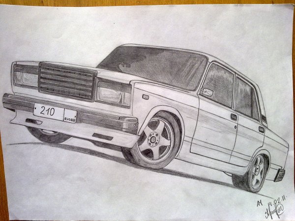 ВАЗ 2107 для срисовки спереди