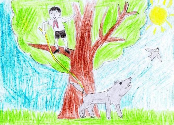 Иллюстрация к музыкальной сказке Петя и волк