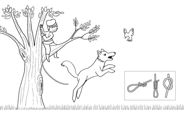 Раскраска к сказке Петя и волк Прокофьева