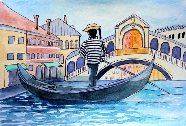 Венецианская ночь иллюстрация