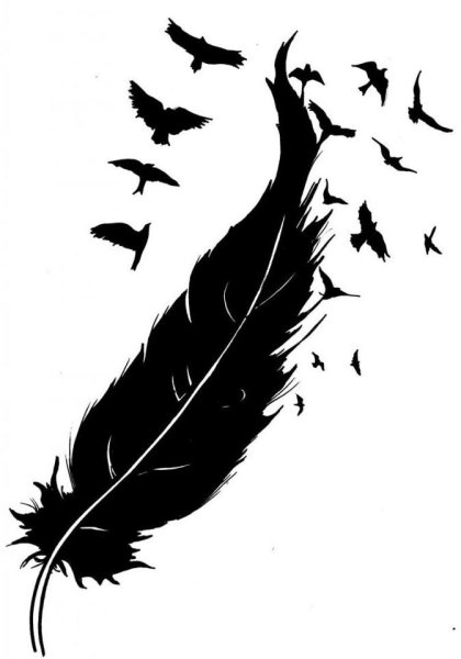 Перо тату эскиз