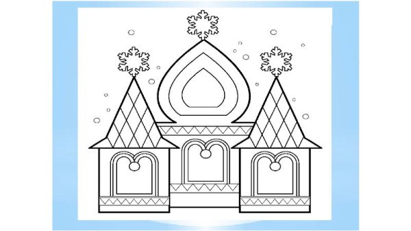 Рисование старинного Терема