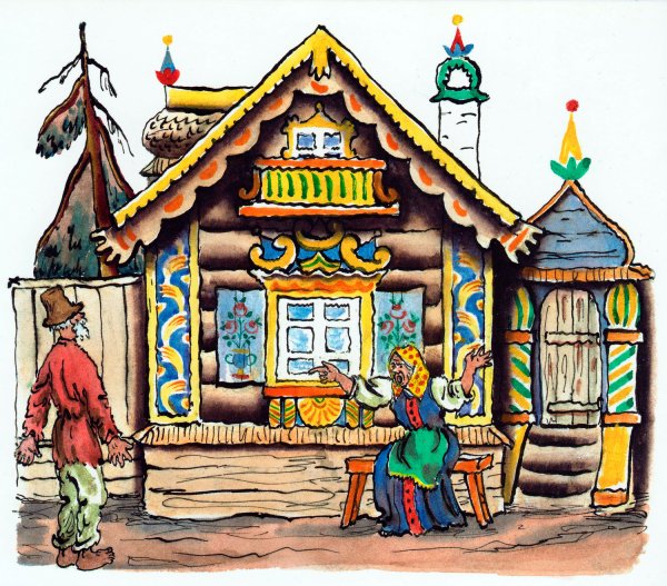Рисование сказочный домик Теремок