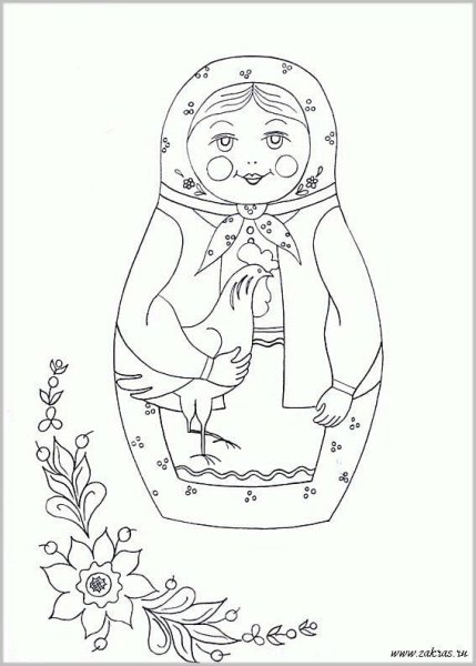 Элементы росписи Сергиево Посадской матрешки
