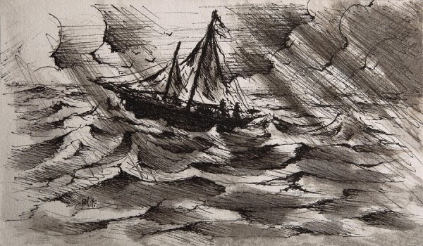 Шторм карандашом