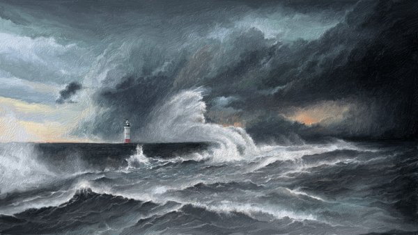 Энди Симмонс пейзаж море шторм