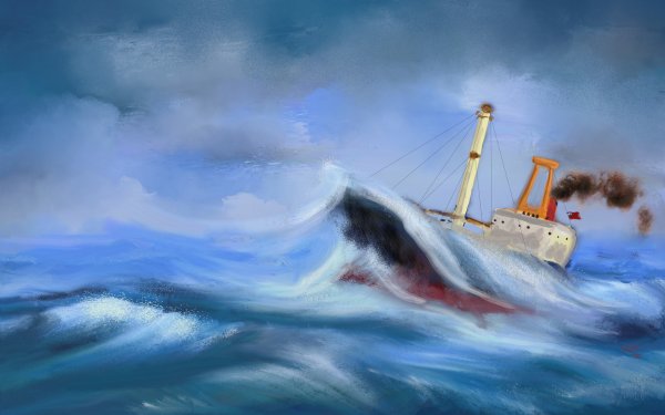 Корабль в шторм