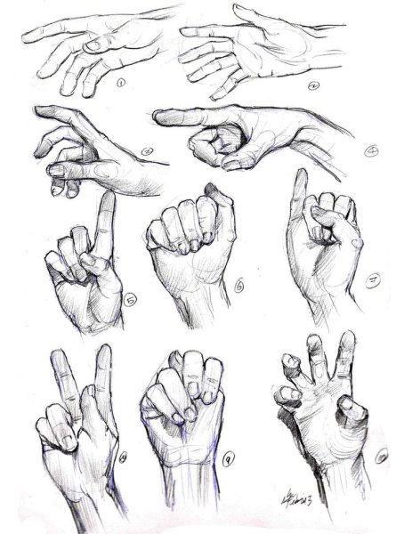 Зарисовки кистей рук