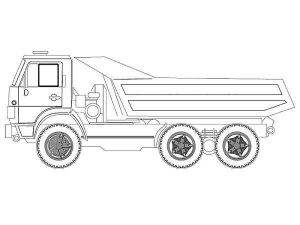 Раскраски КАМАЗ 55111 самосвал