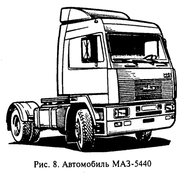 МАЗ 500 седельный тягач рисунок