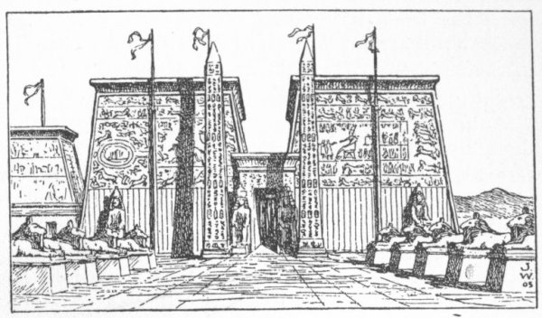 Луксорский храм Египет рисунок